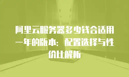 阿里云服务器多少钱合适用一年的版本：配置选择与性价比解析