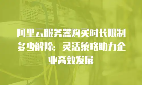 阿里云服务器购买时长限制多少解除：灵活策略助力企业高效发展