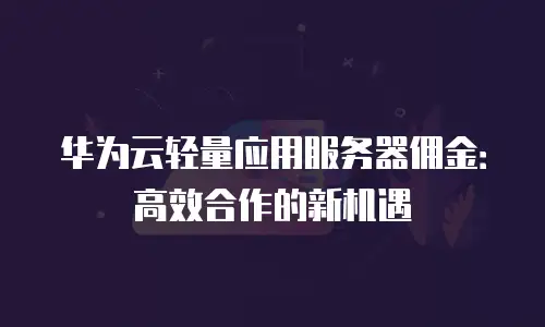 华为云轻量应用服务器佣金：高效合作的新机遇