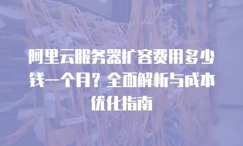 阿里云服务器扩容费用多少钱一个月？全面解析与成本优化指南
