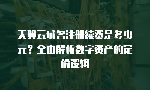天翼云域名注册续费是多少元？全面解析数字资产的定价逻辑