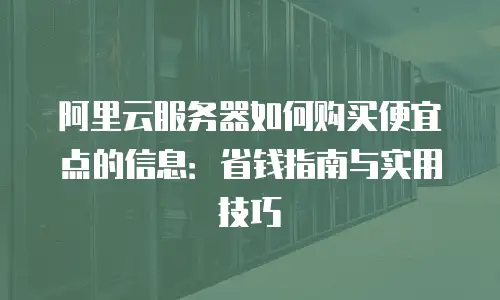 阿里云服务器如何购买便宜点的信息：省钱指南与实用技巧