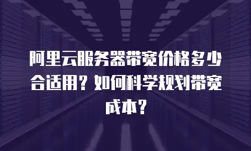 阿里云服务器带宽价格多少合适用？如何科学规划带宽成本？