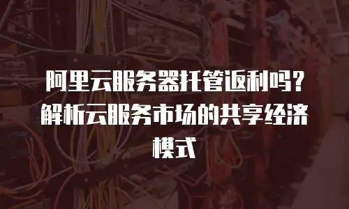 阿里云服务器托管返利吗？解析云服务市场的共享经济模式