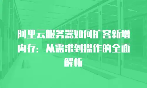 阿里云服务器如何扩容新增内存：从需求到操作的全面解析