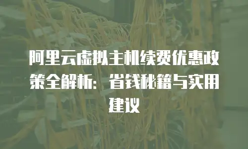阿里云虚拟主机续费优惠政策全解析：省钱秘籍与实用建议