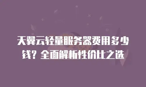 天翼云轻量服务器费用多少钱？全面解析性价比之选
