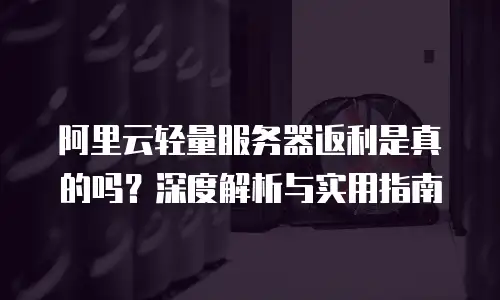 阿里云轻量服务器返利是真的吗？深度解析与实用指南