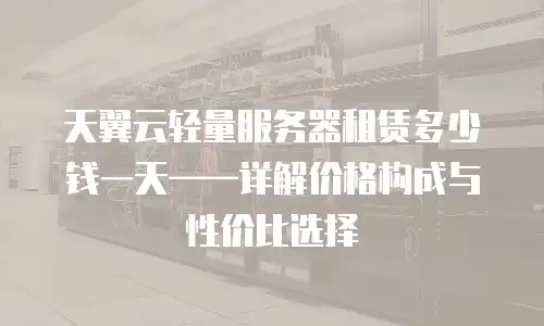 天翼云轻量服务器租赁多少钱一天&mdash;&mdash;详解价格构成与性价比选择