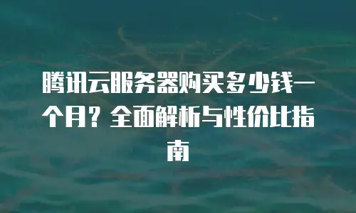 腾讯云服务器购买多少钱一个月？全面解析与性价比指南