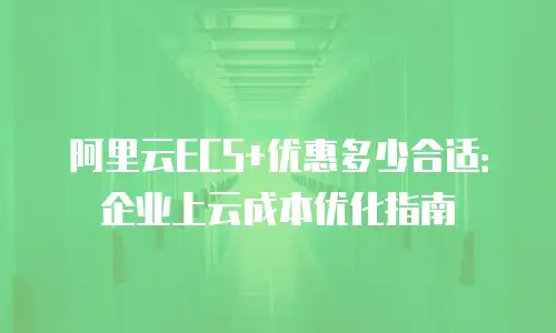 阿里云ECS+优惠多少合适：企业上云成本优化指南