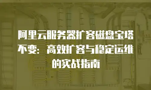 阿里云服务器扩容磁盘宝塔不变：高效扩容与稳定运维的实战指南