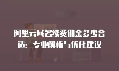 阿里云域名续费佣金多少合适：专业解析与优化建议