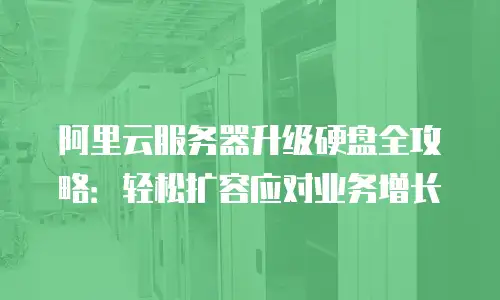 阿里云服务器升级硬盘全攻略：轻松扩容应对业务增长