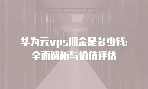 华为云vps佣金是多少钱：全面解析与价值评估