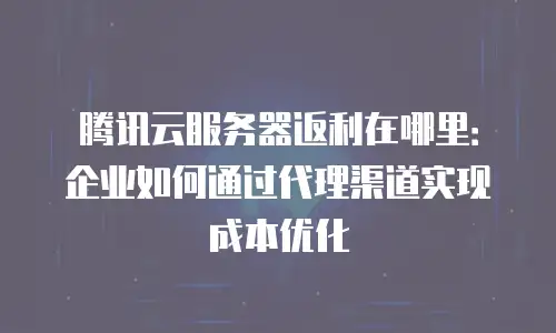 腾讯云服务器返利在哪里：企业如何通过代理渠道实现成本优化