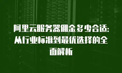 阿里云服务器佣金多少合适：从行业标准到最优选择的全面解析