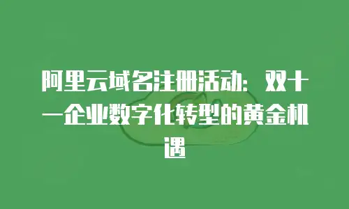 阿里云域名注册活动：双十一企业数字化转型的黄金机遇