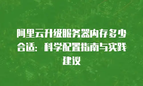 阿里云升级服务器内存多少合适：科学配置指南与实践建议