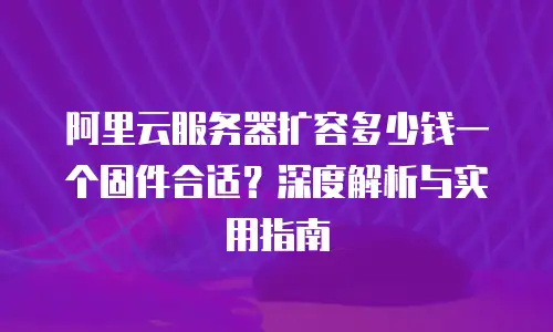 阿里云服务器扩容多少钱一个固件合适？深度解析与实用指南