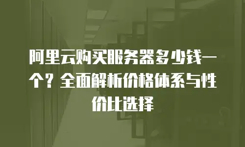 阿里云购买服务器多少钱一个？全面解析价格体系与性价比选择