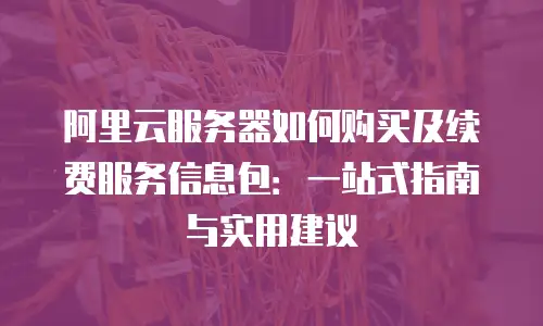 阿里云服务器如何购买及续费服务信息包：一站式指南与实用建议