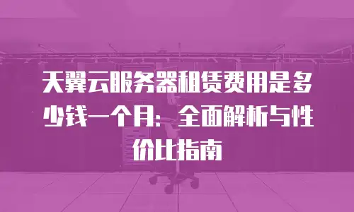 天翼云服务器租赁费用是多少钱一个月：全面解析与性价比指南