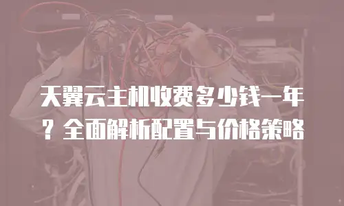 天翼云主机收费多少钱一年？全面解析配置与价格策略