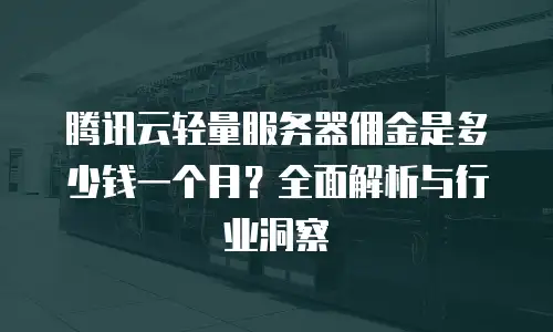 腾讯云轻量服务器佣金是多少钱一个月？全面解析与行业洞察