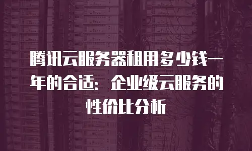 腾讯云服务器租用多少钱一年的合适：企业级云服务的性价比分析