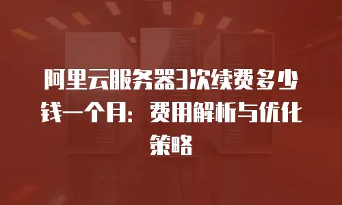 阿里云服务器3次续费多少钱一个月：费用解析与优化策略