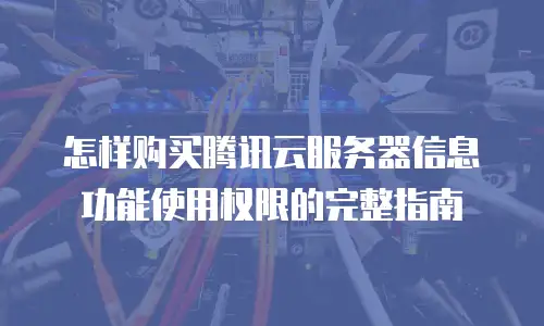 怎样购买腾讯云服务器信息功能使用权限的完整指南