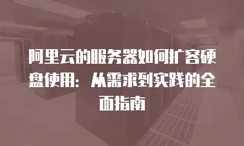 阿里云的服务器如何扩容硬盘使用：从需求到实践的全面指南