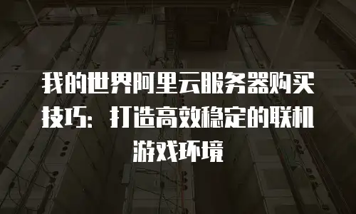 我的世界阿里云服务器购买技巧：打造高效稳定的联机游戏环境