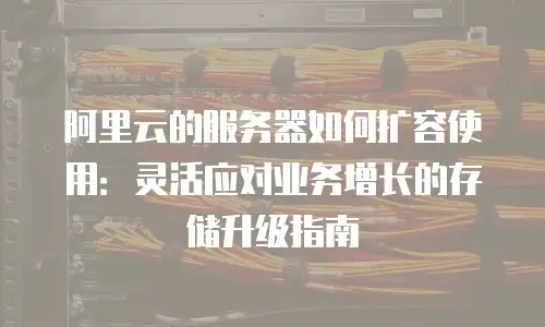 阿里云的服务器如何扩容使用：灵活应对业务增长的存储升级指南