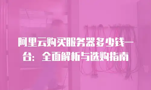 阿里云购买服务器多少钱一台：全面解析与选购指南