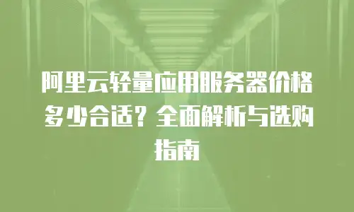 阿里云轻量应用服务器价格多少合适？全面解析与选购指南