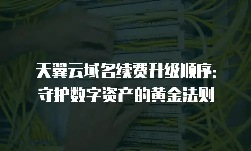 天翼云域名续费升级顺序：守护数字资产的黄金法则