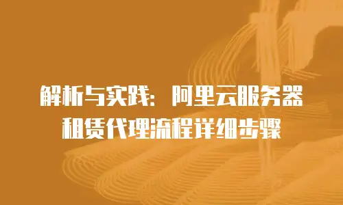 解析与实践：阿里云服务器租赁代理流程详细步骤