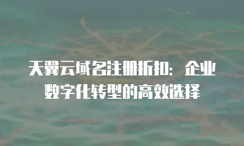 天翼云域名注册折扣：企业数字化转型的高效选择