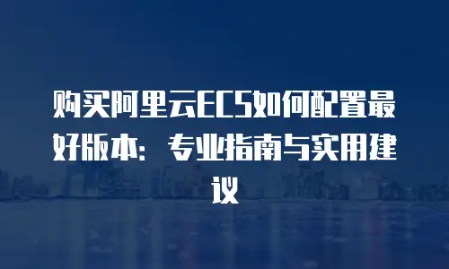 购买阿里云ECS如何配置最好版本：专业指南与实用建议
