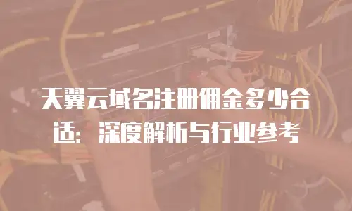 天翼云域名注册佣金多少合适：深度解析与行业参考