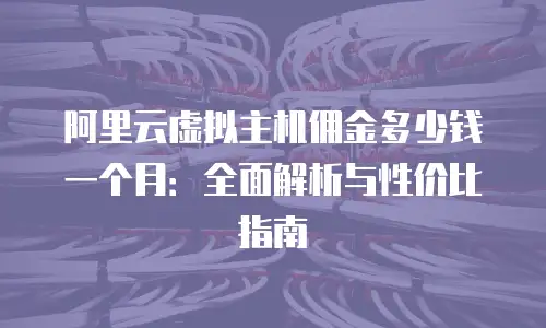阿里云虚拟主机佣金多少钱一个月：全面解析与性价比指南