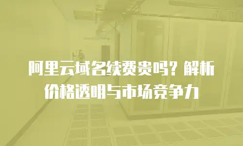 阿里云域名续费贵吗？解析价格透明与市场竞争力