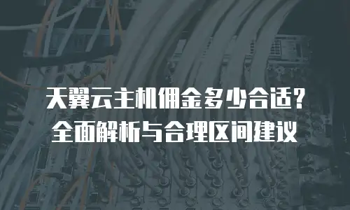 天翼云主机佣金多少合适？全面解析与合理区间建议