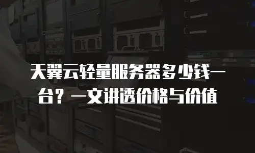 天翼云轻量服务器多少钱一台？一文讲透价格与价值