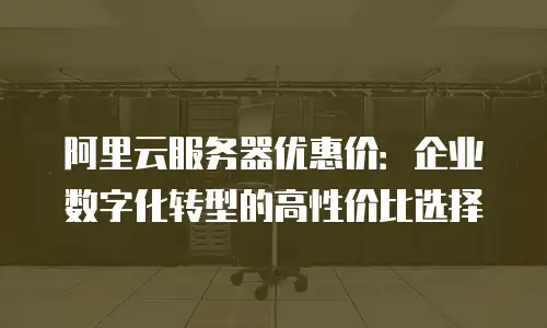 阿里云服务器优惠价：企业数字化转型的高性价比选择