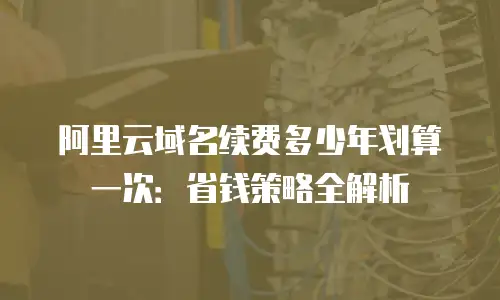 阿里云域名续费多少年划算一次：省钱策略全解析