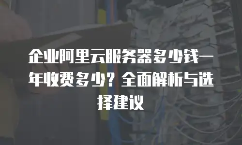 企业阿里云服务器多少钱一年收费多少？全面解析与选择建议