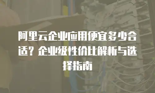 阿里云企业应用便宜多少合适？企业级性价比解析与选择指南